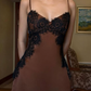 Dark Grape A Line Strap Lace Satin Short Homecoming Dress Outfits SH5480