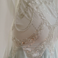 Stunning Mermaid Spaghetti Strap Beaded Ruffle Green White Chiffon Prom Dress Evening Dress SH3011