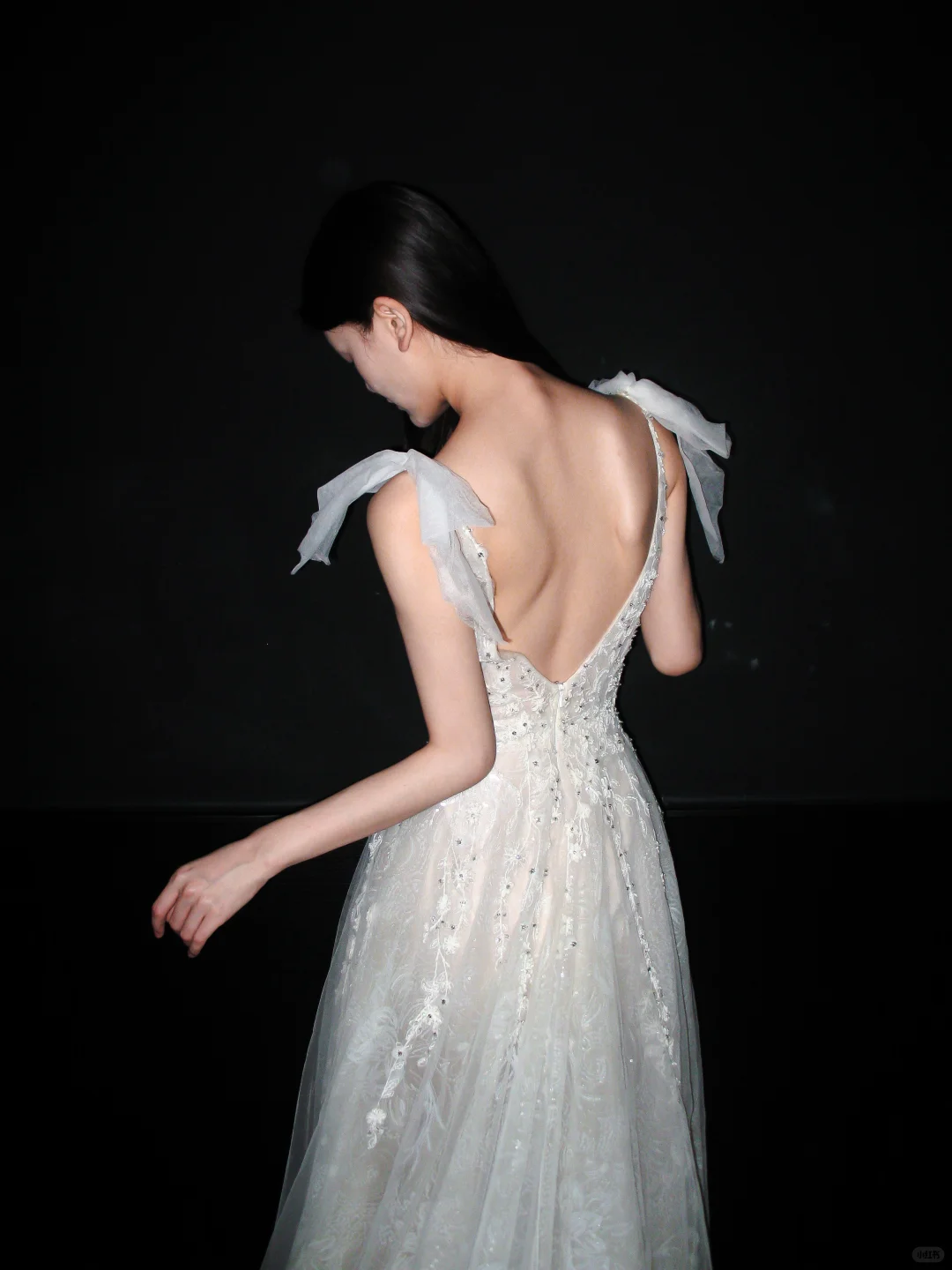Princess A Line V Neck White Beaded Sequin Lace Tulle Long Wedding Dress SH8917