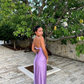 Straps Backless Party Dress Long Purple Prom Dress SH1242
