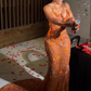 Gorgeous Orange Beaded Applique Mermaid Evening Dress Long Prom Dress SH935