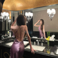 Sexy Purple A Line One Shoulder Satin Open Back Prom Dress Evening Dress Date Dress with Slit SH4905