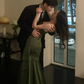 Sexy Mermaid Green Party Dress Satin Prom Dress SH1309