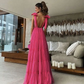 Deep V Neck Backless Prom Dress Long Evening Dress SH739