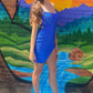 Royal Blue Beaded Lace-Up Mini Cocktail Dress with Slit  SH699