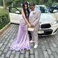 Lilac Mermaid Off the Shoulder Corset Sequin Satin Long Sweep Prom Dress Evening Dress SH2179