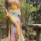 Pretty Vintage Mermaid V Neck Appliques Chiffon Prom Dresses Evening Dresses SH1854