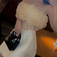 Unique A Line Strapless Corset Yellow Organza Satin Short Homecoming Dress Outfits SH6229
