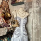 Grey Vintage A Line Sweetheart Neck Pleated Satin Graduation Prom Dress SH5372