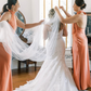 Elegant Sheath Halter Orange Satin Open Back Long Bridesmaid Dress Graduation Prom Dress SH2593