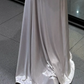 Open Back Silver A Line Spaghetti Straps Simple Satin Long Prom Dress Party Dress SH5020