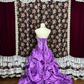 Vintage Purple Ball Gown Strapless White Appliques Satin Prom Dress Sweet 16 Dress SH5800
