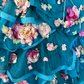 Vintage Blue Ball Gown Strapless 3D Floral Layered Tulle Prom Dress Sweet 16 Dress SH5783
