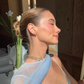 Baby Blue Elegant Sheath Spaghetti Strap Satin Chiffon Prom Dress Wedding Guest Dress SH5321