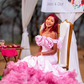 Charming Mermaid Off the Shoulder 3D Flower Pink Satin Tulle Prom Dress Evening Dress SH2335