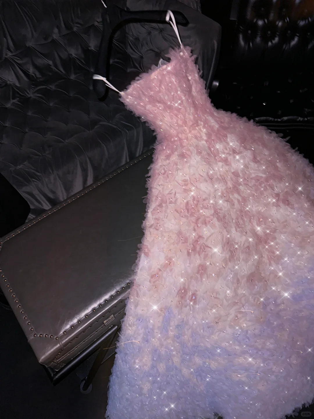 Purple Pink Ombre A Line Strapless 3D Flower Tulle Long Prom Dress Graduation Prom Dress SH2451
