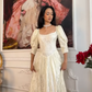Ivory Vintage Ball Gown Long Sleeve Lace Long Prom Dress SH5487
