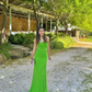 Stunning Sheath Strapless Green Satin Long Prom Dress Evening Dress SH2301