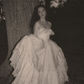 Princess Ball Gown Strapless Ivory Lace Satin Long Prom Dress Party Dress SH5317