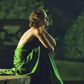 Classic A Line Spaghetti Strap Green Satin Long Prom Dress Evening Dress SH2349