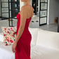 Spaghetti Strps Yellow Slit Long Prom Dress SH1033