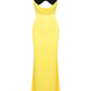 Unique Sheath Straps Yellow Black Satin Long Prom Dress Evening Dress SH3828