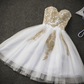 A-line Blue Sweetheart Strapless Appliques Homecoming Dresses  SH790