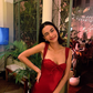 Burgundy Elegant A Line Spaghetti Strap Lace Satin Long Prom Dress 18th Birthday Dress SH4515