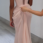 Unique Strapless A Line Pink Prom Dress  SH1278