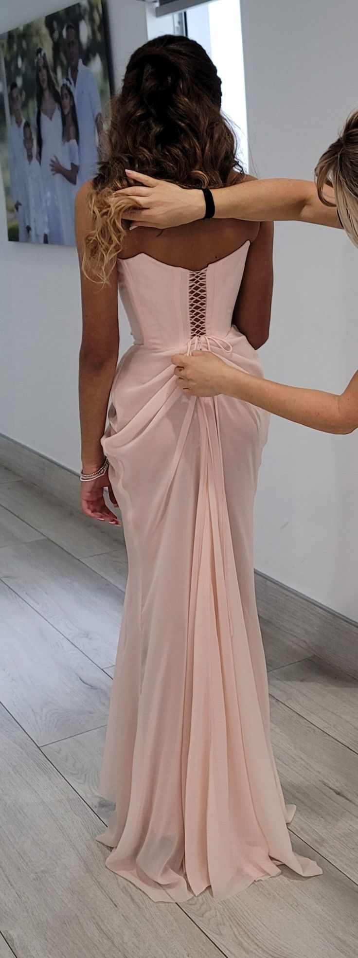 Unique Strapless A Line Pink Prom Dress  SH1278