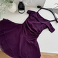 Cute A Line Straps Grape Purple Chiffon Short Homecoming Dress Cocktail Dress SH3053