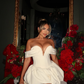 White A Line Off the Shoulder Satin Short Homecoming Dress Birthday Dress SH4162
