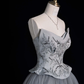 New Grey A Line Sweetheart Neck Beaded Satin Tulle Evening Dresses Party Dresses SH2672