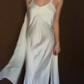 Romantic Ivory A Line Straps Corset Satin Long Prom Dress Outfits SH4979