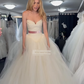 Vintage Ball Gown Sweetheart Neck Beige Tulle Prom Dress Wedding Dress SH8370