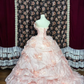 Vintage Princess Light Pink Ball Gown Floral Layered Organza Prom Dress Sweet 16 Dress SH5796