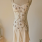 Apricot Mermaid Spaghetti Strap Embroidered Beaded Ruffle Chiffon Prom Dress Formal Dress SH3882