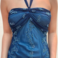 Vintage Mermaid Halter Beaded Navy Blue Chiffon Prom Dress Evening Dress SH2066