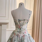 Print Floral A Line Straps Layered Chiffon Prom Dress Outfits SH5156