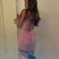 Stunning Pink Sequin Bodycon Mini Party Dress Homecoming Dress SH1439