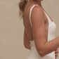 Mermaid Spaghetti Strap White Satin Long Sweep Wedding Dress Prom Dress SH4126