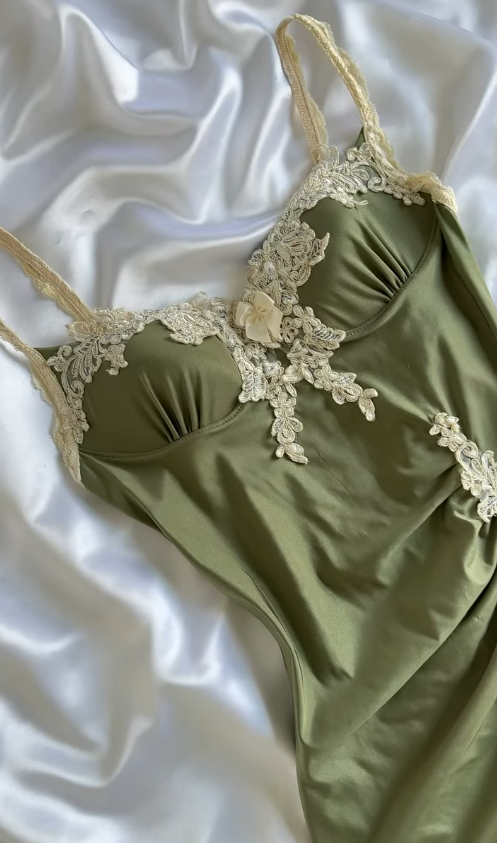 Vintage Sage Green Mermaid Chiffon Satin Tea Length Party Dress Prom Dress SH5470
