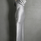 Vintage Elegant Sheath Straps Grey Satin Long Prom Dress Evening Dress SH5140