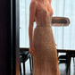 Stunning Sheath Spaghetti Strap Shiny Rhinestone Tulle Prom Dress Evening Dress SH7719