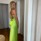 Spaghetti Straps Backless Satin Sheath Party Dress Prom Dress SH1537