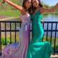 Elegant Mermaid Lace Spaghetti Straps Prom Dress Formal Evening Gowns SH736