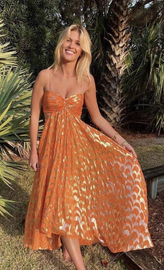 A-line Orange Prom Dress Fashion Party Evening Dress SH1211