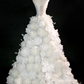 3D Flower White A Line Sweetheart Neck Rhinestone Tulle Long Prom Dress SH3247