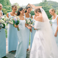 Gentle Baby Blue Sheath Strap Satin Long Bridesmaid Dress SH6305