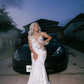 Black Girl Prom Dress White Sequin Prom Dresses for Juniors | Sexy V-neck Mermaid Evening Gowns SH6111